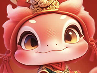 靈蛇舞動(dòng)迎新春，祥云繚繞送吉祥。